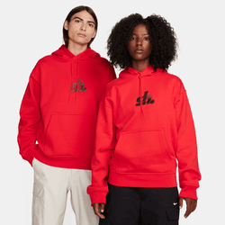 Nike SB Embroidered Fleece Pull Over Hoodie - Red/Brown