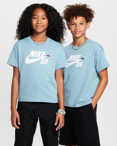 Nike SB Big Kid’s Skate Tee - Denim Turquoise