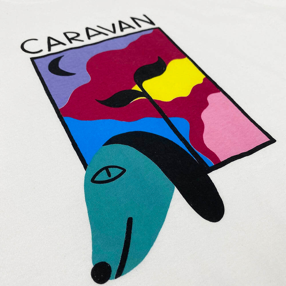 Caravan blue pup tee - White
