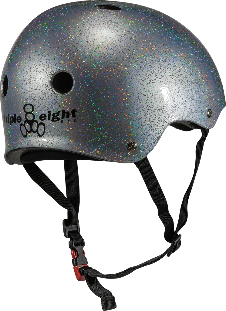 Triple 8 Certified Sweatsaver Helmet - Silver Glitter