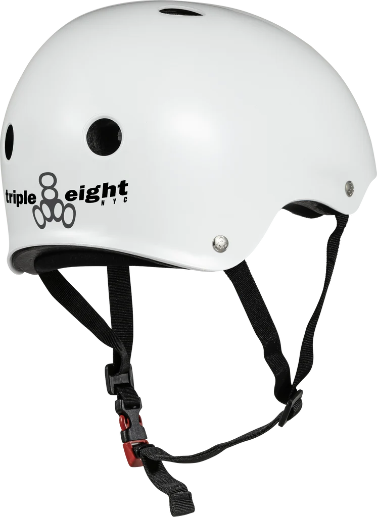 Triple 8 Certified Sweatsaver Helmet - White Glossy