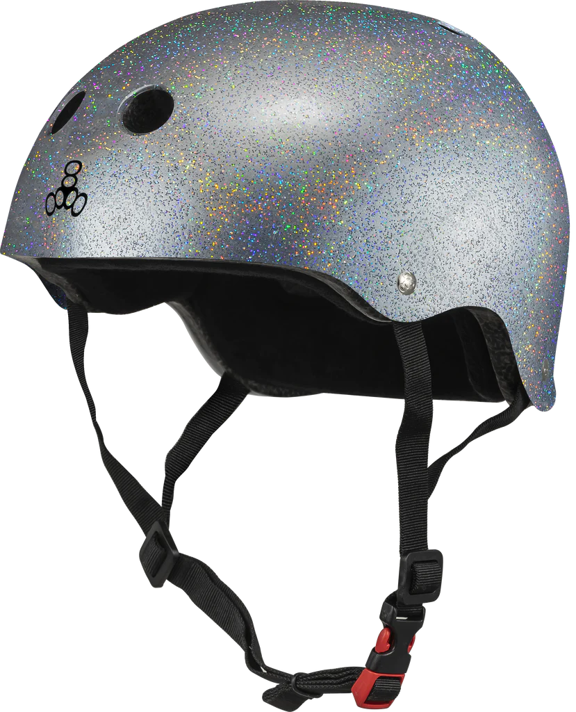 Triple 8 Certified Sweatsaver Helmet - Silver Glitter
