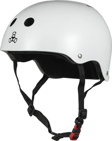 Triple 8 Certified Sweatsaver Helmet - White Glossy