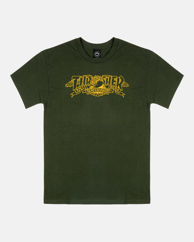 Thrasher x Anti-Hero Mag Banner Tee - Forest Green