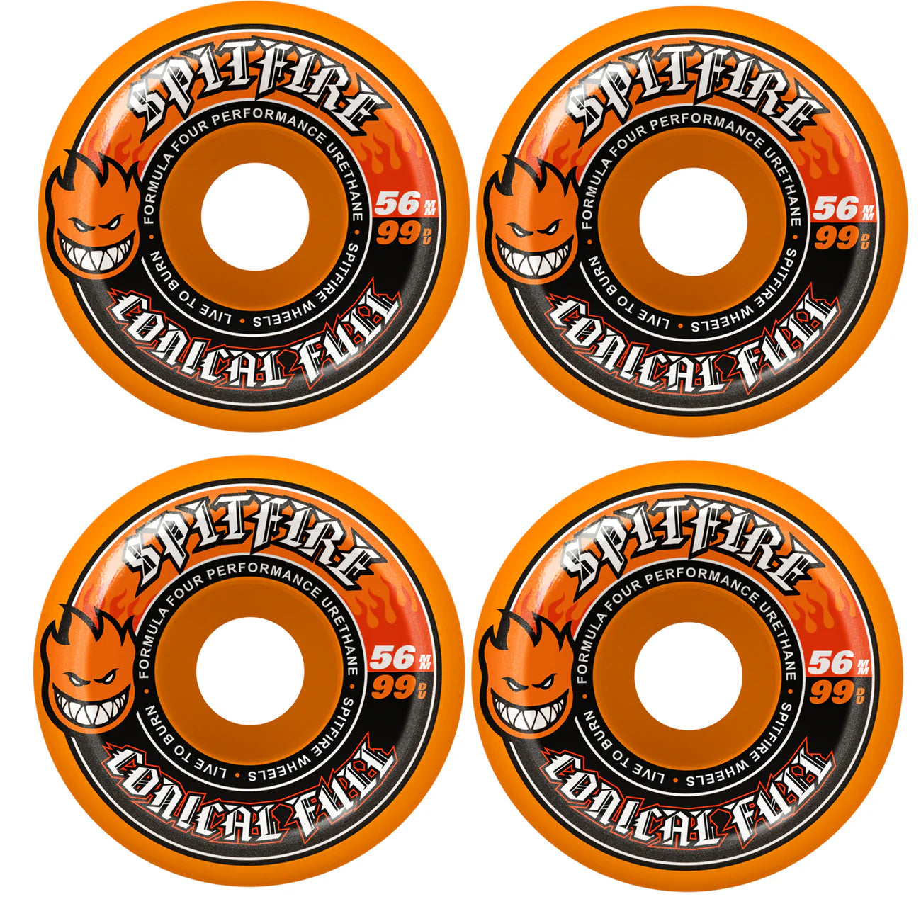 Spitfire Formula Four Conical Full Wheels - Orange