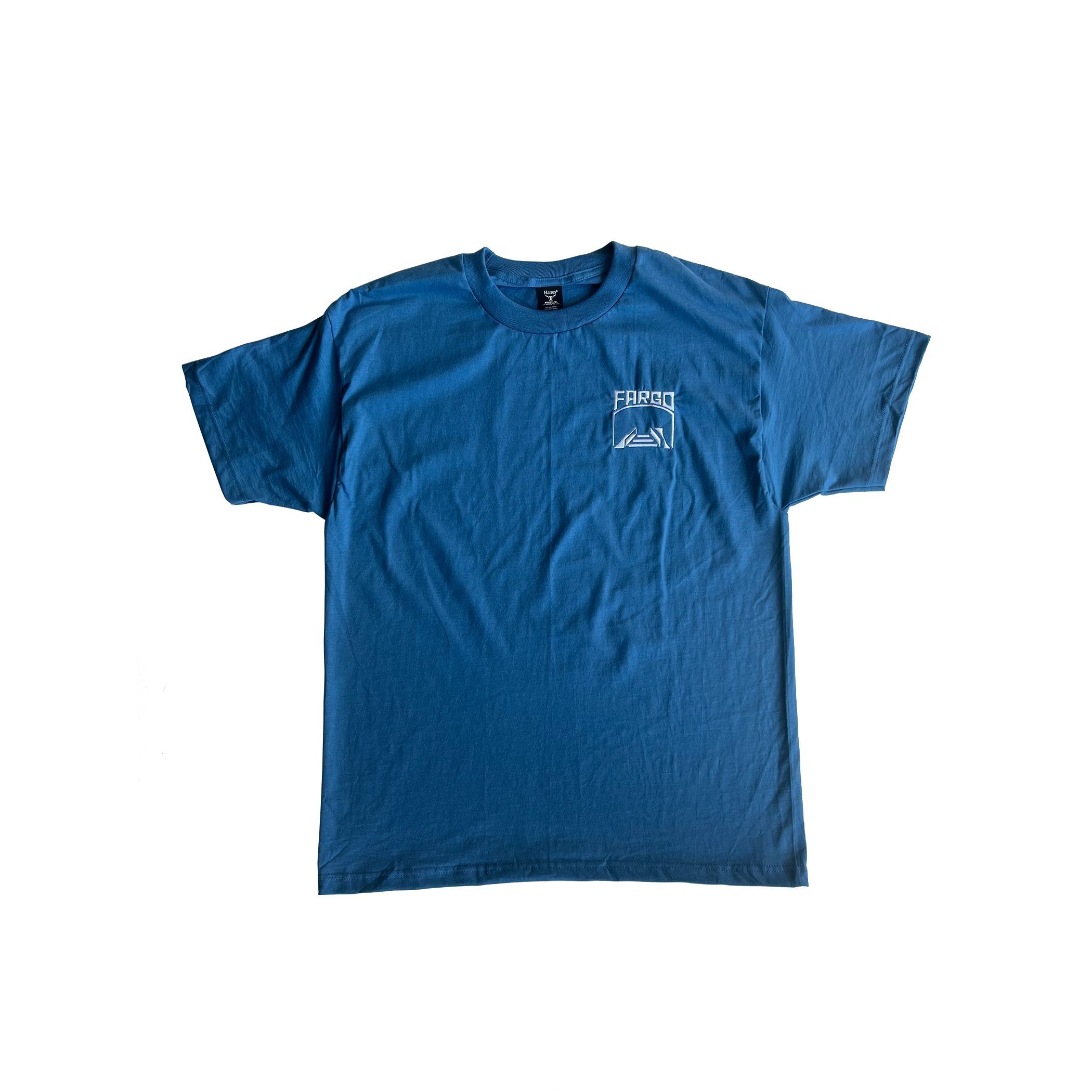 Fargo Emblem Embroidered Tee - Steel Blue