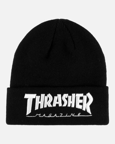 Thrasher Embroidered Logo Beanie - Black/White