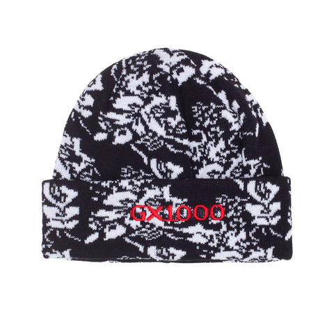 GX1000 Floral Beanie - Black