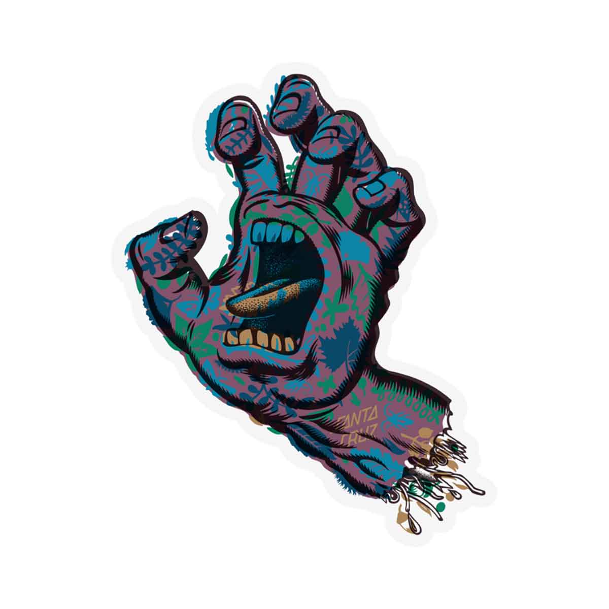 Santa Cruz Growth Hand Mylar Sticker - 5.5” x 7”