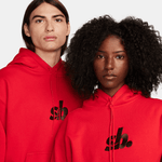 Nike SB Embroidered Fleece Pull Over Hoodie - Red/Brown