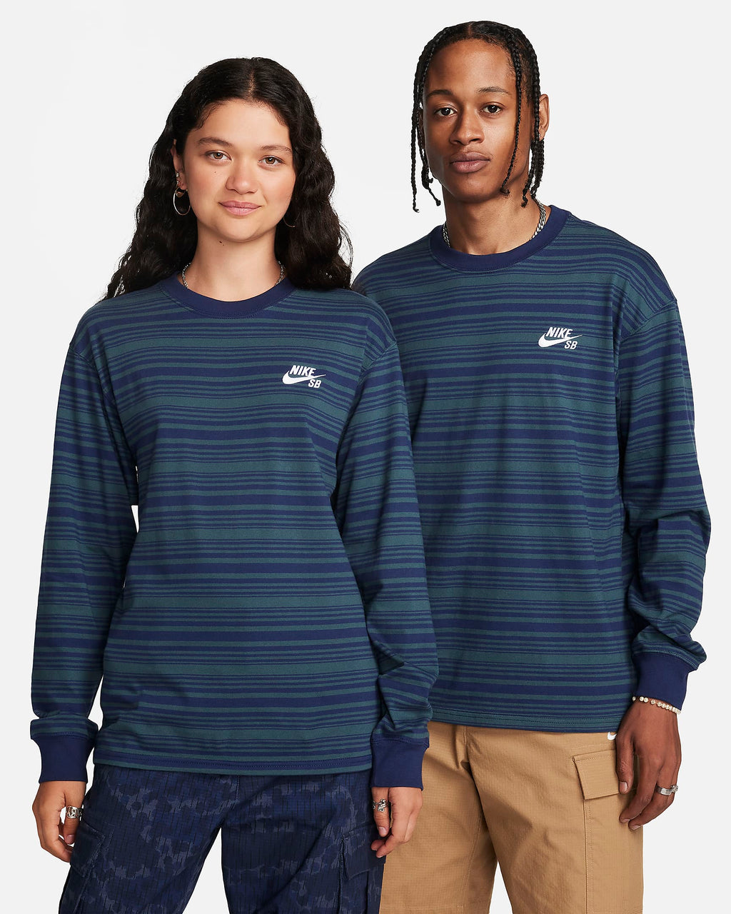 Nike SB Long Sleeve Skate Tee - Midnight Navy/Deep Jungle
