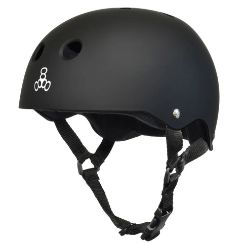 Triple 8 Sweatsaver Helmet - Black Matte/White Logo
