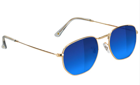 Glassy Turner Polarized Sunglasses - Gold/blue Mirror