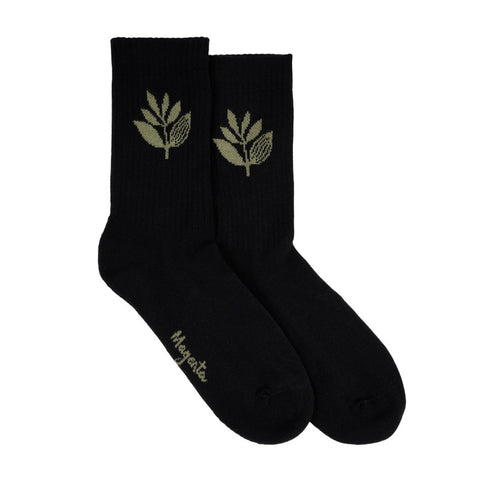 Magenta Plant Socks - Black / Khaki