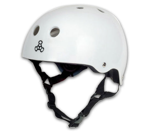 Triple 8 Brainsaver White Rubber Helmet