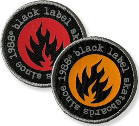 Black Label Circle Flame Patch