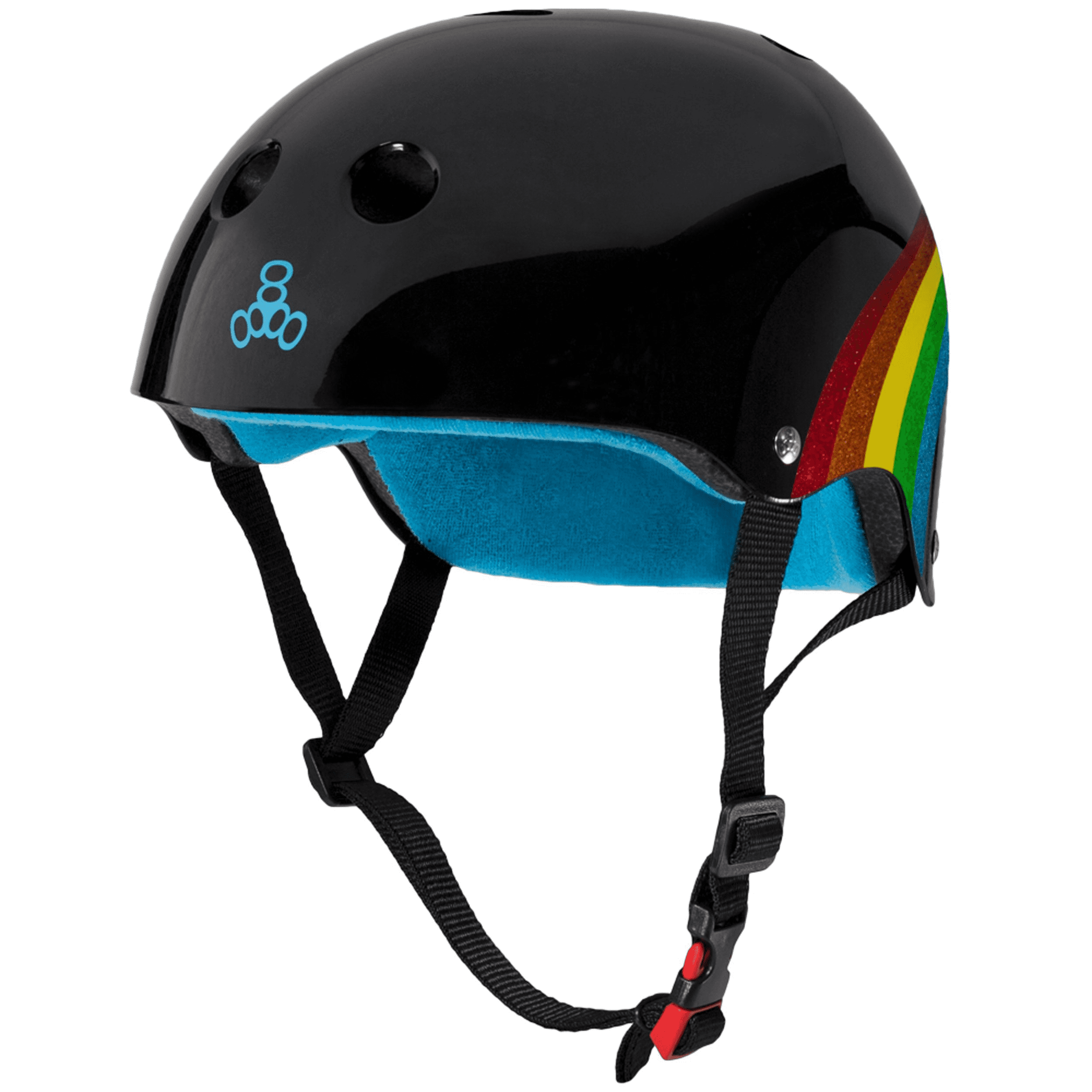 Triple 8 Certified Sweatsaver Helmet - Black/Rainbow Sparkle
