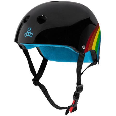 Triple 8 Certified Sweatsaver Helmet - Black/Rainbow Sparkle